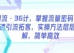 引流·36计,掌握流量密码,快速引流拓客,实操方法层层拆解,简单高效