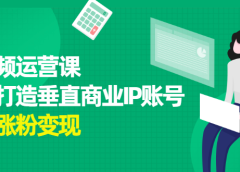 短视频运营课,如何打造垂直商业IP账号