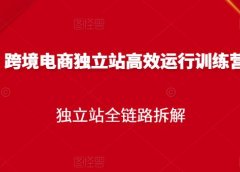 跨境电商独立站高效运行训练营,独立站全链路拆解