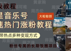 明星音乐号快速热门变现教程,多种变现方式轻松日入600+