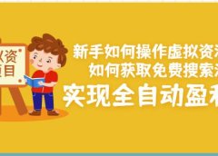 新手如何操作虚拟资源项目:如何获取免费搜索流量,实现全自动盈利!