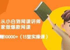 从0到1从小白到网课讲师:在家做爆款网课,每月多赚10000+(15堂实操课)