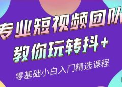 专业短视频团队教你玩转抖+0基础小白入门精选课程(价值399元)
