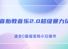 抖音胎教音乐2.0,超级暴力变现玩法,日入500+,适合0基础宝妈小白操作