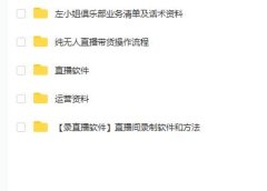 左小姐-直播带货俱乐部十三行、无人直播,全套教程附:工具、文档、话术资料