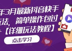 2023年3月最新抖音快手搬运玩法,简单操作包过dou+【详细玩法教程】