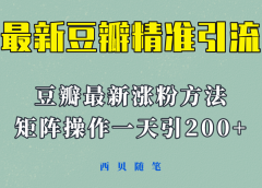 矩阵操作，一天引流200+，23年最新的豆瓣引流方法！