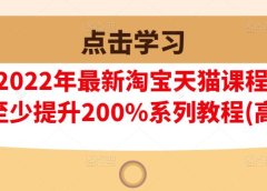 樊剑2022年最新淘宝天猫课程-转化率至少提升200%系列教程(高级)