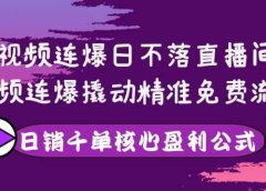 视频连爆日不落直播间,视频连爆撬动精准免费流量,日销千单核心盈利公式