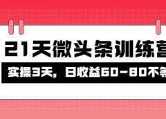 被忽视的微头条,21天微头条训练营