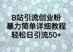 B站引流创业粉,暴力简单详细教程,轻松日引流50+