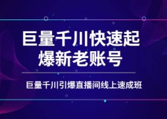 如何通过巨量千川快速起爆新老账号,巨量千川引爆直播间线上速成班