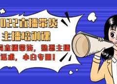 2022直播带货-主播培训课：入局直播带货，熟悉主播话术，小白专用