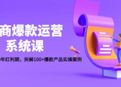 电商爆款运营系统课:迎接未来10年红利期,拆解100+爆款产品实操案例