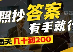 照抄答案,有手就行,每天几十到200