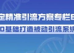 制定精准引流方案专栏6.0,0基础打造被动引流系统