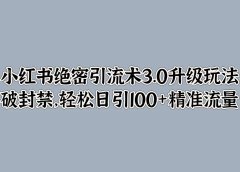 小红书绝密引流术3.0升级玩法,破封禁,轻松日引100+精准流量