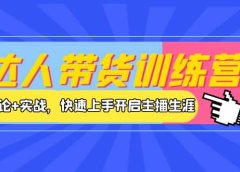 达人带货训练营,理论+实战,快速上手开启主播生涯!