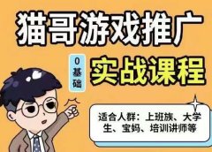 猫哥·游戏推广实战课程,单视频收益达6位数,从0到1成为优质游戏达人