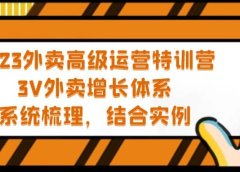 2023外卖高级运营特训营：3V外卖-增长体系，系统-梳理，结合-实例