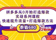 拼多多从0开始打造爆款实战系列课程:快速提升流量+打造爆款方法