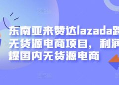 东南亚来赞达lazada跨境无货源电商项目,利润完爆国内无货源电商