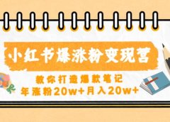 小红书爆涨粉变现营(第五期)教你打造爆款笔记