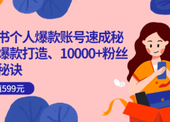 小红书个人爆款账号速成秘籍,爆款打造、10000+粉丝引流秘诀(价值599)