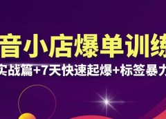 抖音小店爆单训练营VIP线下课：6大实战篇+7天快速起爆+标签暴力玩法(32节)