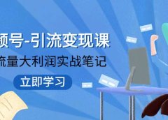 视频号-引流变现课:小流量大利润实战笔记 冲破传统思维 重塑品牌格局!