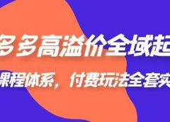 拼多多-高溢价 全域 起爆,6大课程体系,付费玩法全套实战