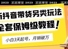2023年最新抖音带货另类玩法,3天起号,月销破万(保姆级教程)【揭秘】