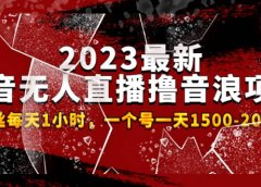 2023最新抖音无人直播撸音浪项目,0粉丝每天1小时,一个号一天1500-2000元