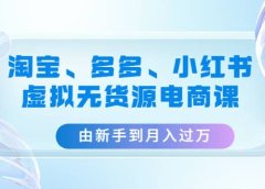 淘宝、多多、小红书-虚拟无货源电商课（3套课程）