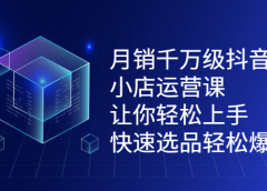 月销千万级抖音小店运营课,让你轻松上手、快速选品轻松爆单