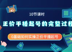 正价平播起号的完整过程：0基础如何实操正价平播起号（10节课时）