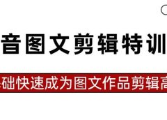抖音图文剪辑特训营第一期,0基础快速成为图文作品剪辑高手(23节课)