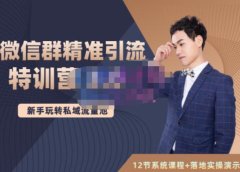 陆明明·微信群精准引流特训营3.0,借助微信群进行引流操作,打造私域流量池