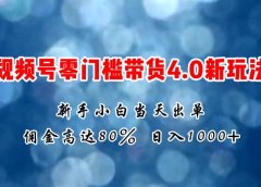 微信视频号零门槛带货4.0新玩法,新手小白当天见收益,日入1000+
