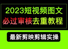 2023短视频和图文必过审核去重教程,剪映剪辑去重方法汇总实操,搬运必学