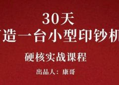 康哥30天打造一台小型印钞机:躺赚30万的项目完整复盘(视频教程)
