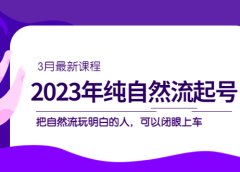2023年纯自然流·起号课程,把自然流·玩明白的人 可以闭眼上车(3月更新)