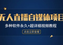 外面单个软件收费688的无人直播自媒体项目【多种软件永久+超详细视频教程】