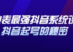 地表最强抖音系统课,抖音起号的秘密 价值398元
