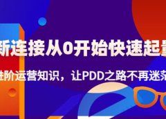 新连接从0开始快速起量:进阶运营知识,让PDD之路不再迷茫