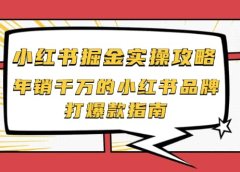 小红书掘金实操攻略,年销千万的小红书品牌打爆款指南