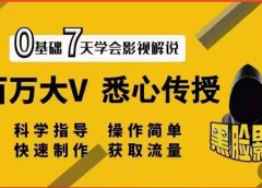 影视解说7天速成法：百万大V 悉心传授，快速制做 获取流量