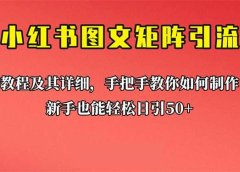新手也能日引50+的【小红书图文矩阵引流法】！超详细理论+实操的课程