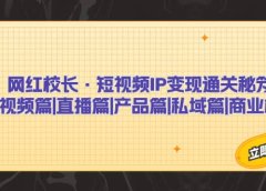 网红校长·短视频IP变现通关秘笈:短视频篇+直播篇+产品篇+私域篇+商业模式
