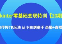 tkinter零基础变现特训【20期】系统传授TK玩法 从小白到高手 录播+直播课